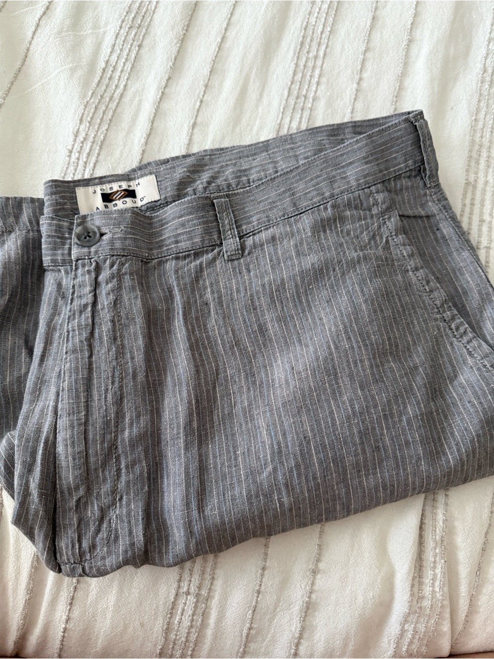 Joseph Abboud Gray Linen Pinstripe Men's Shorts